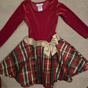 Festive Red and Gold Kids Holiday Dress For Girls Size 6